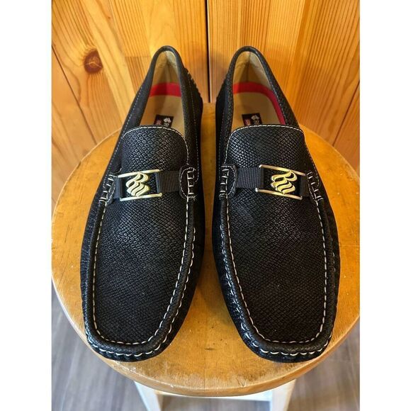 Rocawear Mens Black Snake Skin Dwight Loafers Size 10.5 - Picture 2 of 8